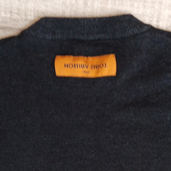 LOUIS VUITTON UNIFORMS..VIRGIL ABLOH..REVERSE LABEL SWEATER..RARE FIND!!